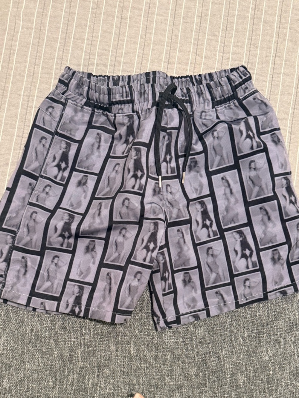 Stampd Black & Grey Photo-Frame Print Athletic Shorts